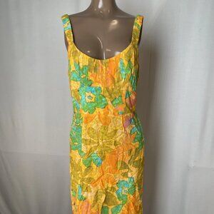 Whistles Women's Palm Floral Midi Dress – Size 4 – Gold Carmel Print